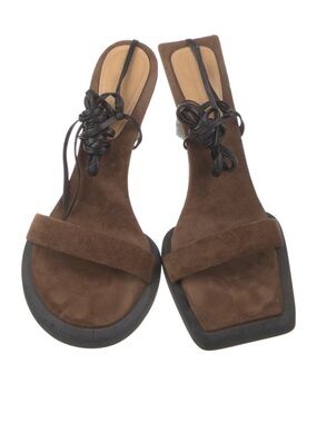 Jacquemus Brown Suede Lace-Up Women’s Sandals